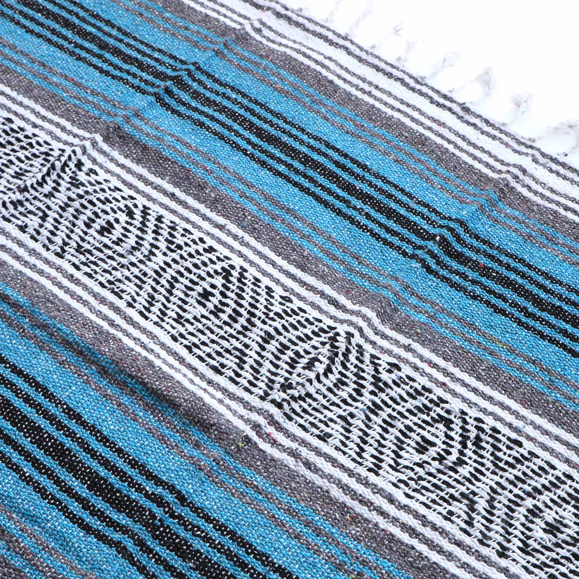 Decke gestreift blau/grau, B 175-200 cm, L 140 cm von fischer's lagerhaus