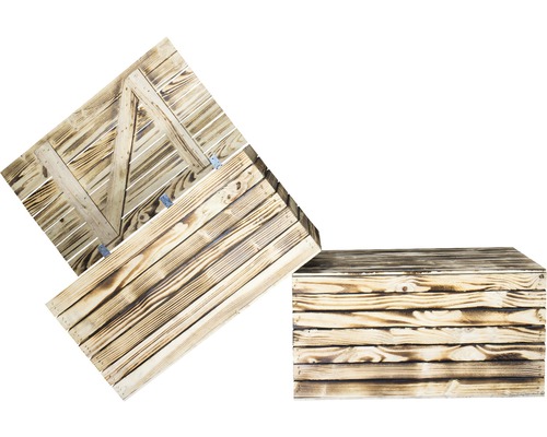 Gevlamde houten kist 85x55x46 cm