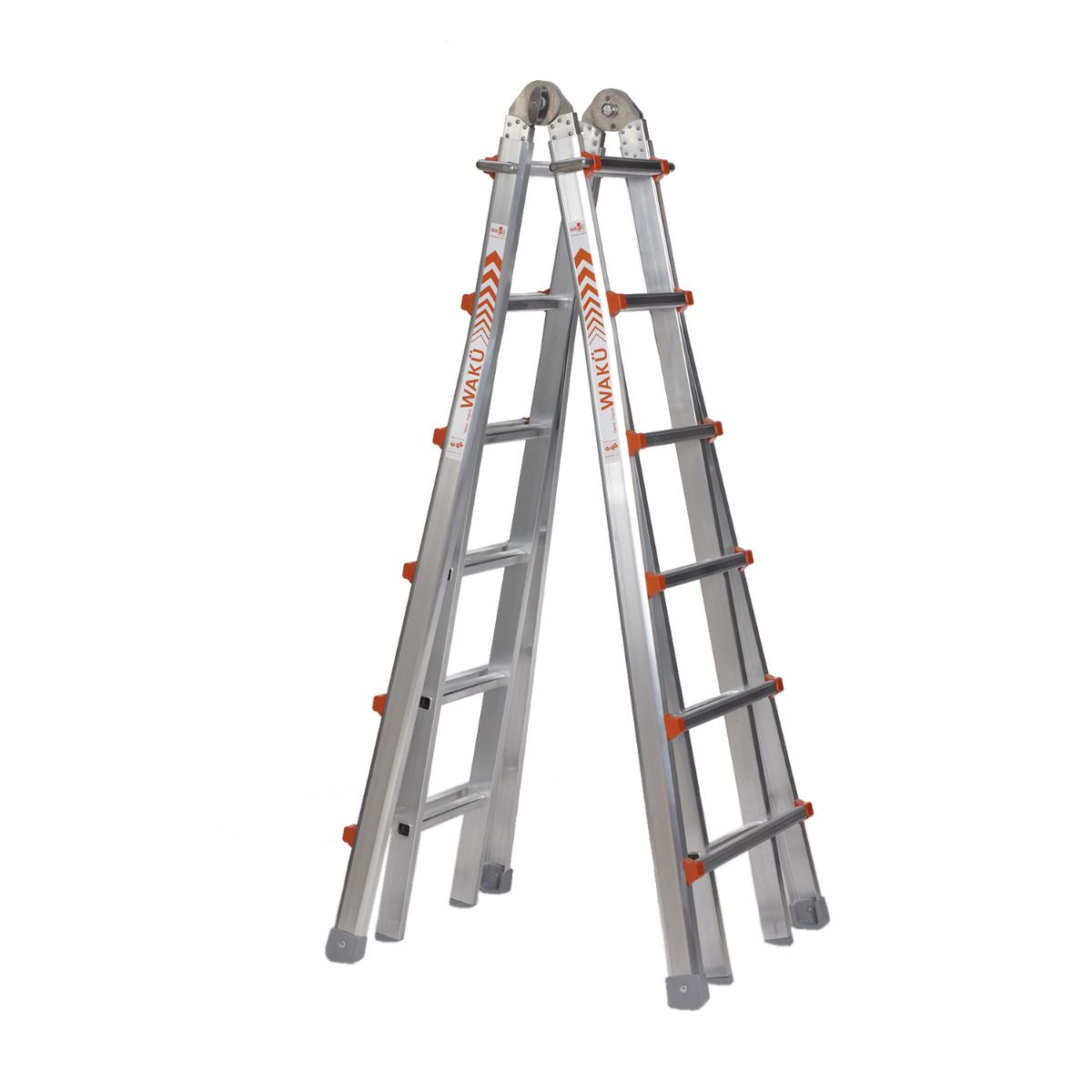 Waku Telescoopladder vouwladder 4x6 treden - 1413800103