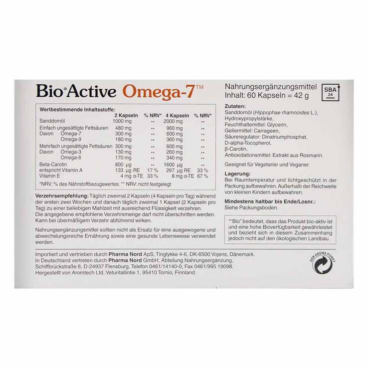 Bio Active Omega-7 Kapseln, 60 St