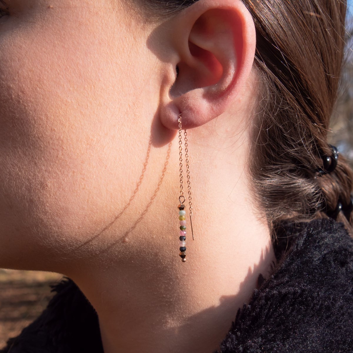 Collier, bracelet et boucles d'oreilles Lumia en pierres Tourmaline