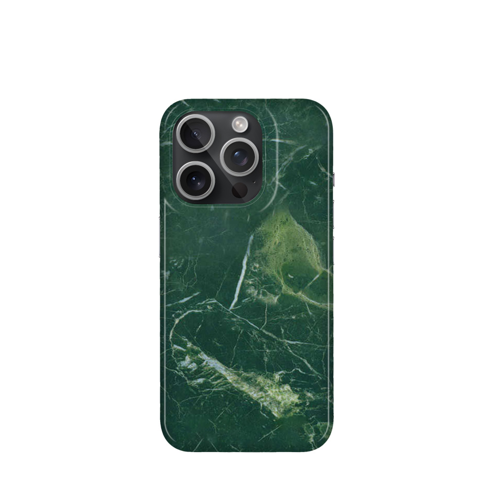 iPhone 15 Pro Kunststoff Hülle Serpentin Marmor - Grün
