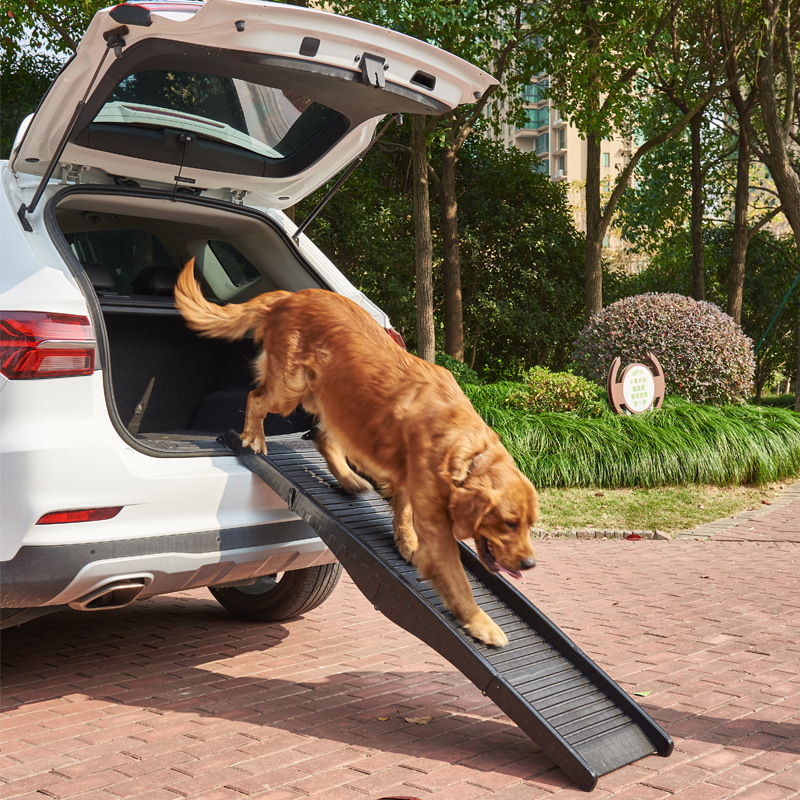 (152x40.5cm) Klappbare Hunde Auto Einstieghilfe Tragbare Hunde Rampe - Schwarz