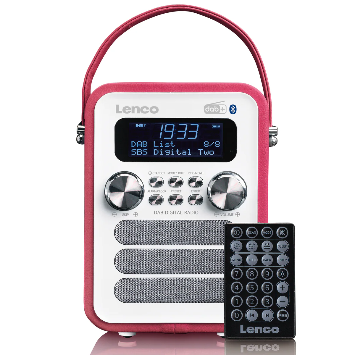 LENCO PDR-051PKWH Tragbares DAB+ FM-Radio mit BT, AUX, pink