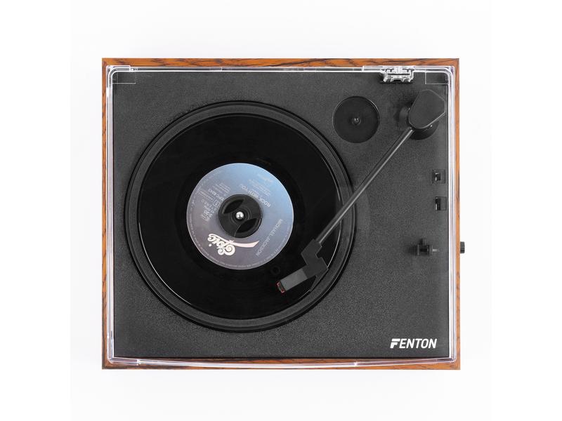 Fenton Plattenspieler mit Bluetooth RP170L Braun Retro Plattenspieler mit Bluetooth