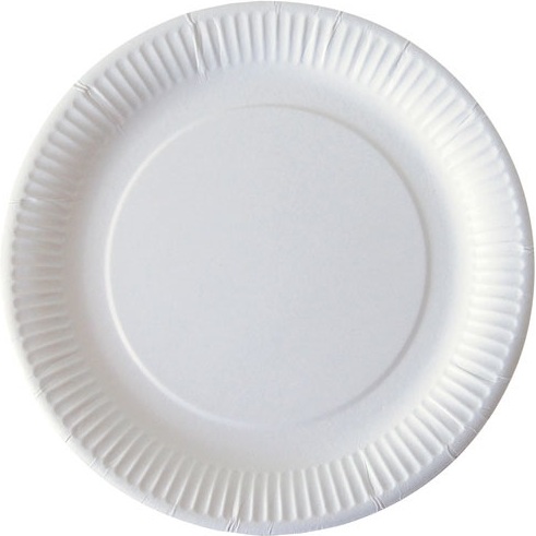 Assiette en carton Ø 23 cm blanc - Lot de 50