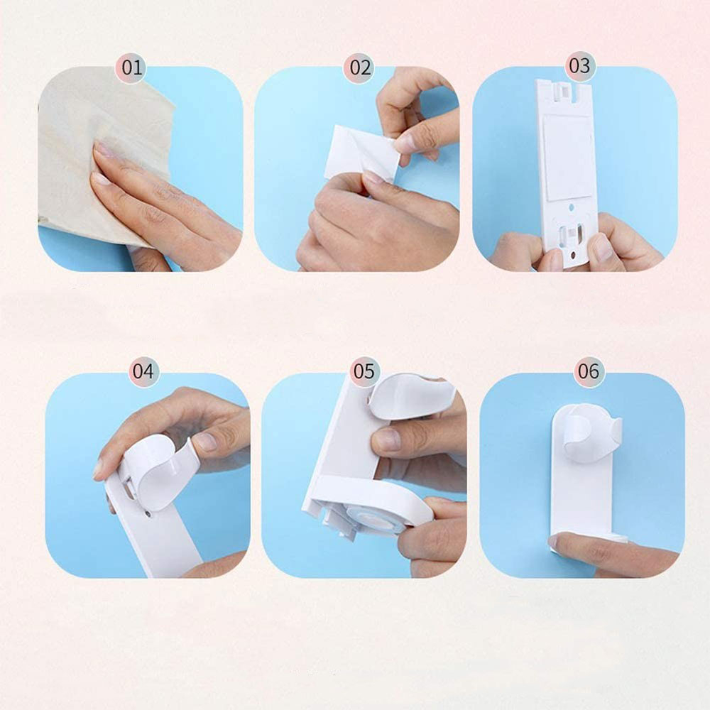 (2er Set) Selbstklebende Universal Halterung für Elektrische Zahnbürste Wandhalterung Organizer - Weiss