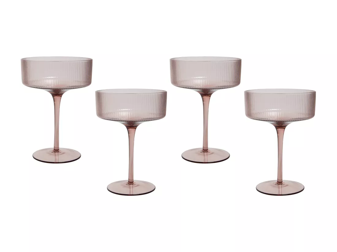 Lot de 4 coupes à champagne AMETHYST 330 ml Rose