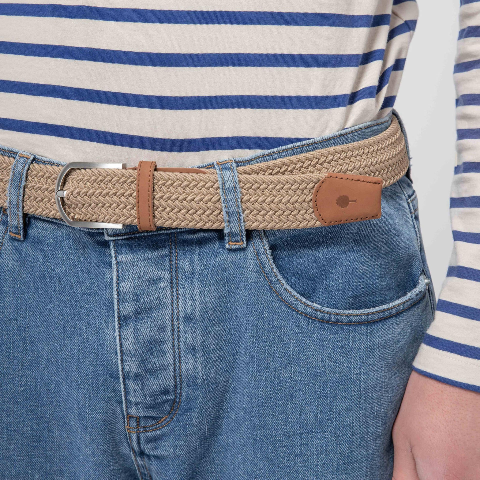 Ceinture beige unie Polyester recyclé et élasthanne - modèle Belt