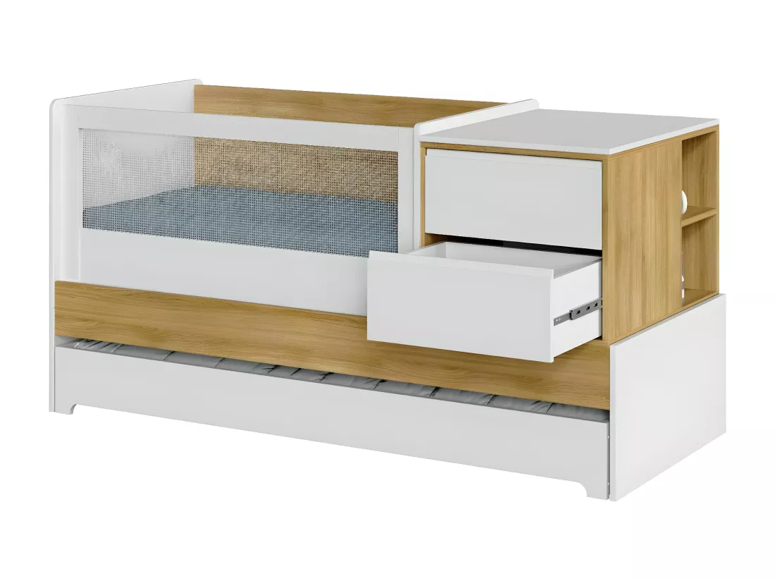 Lit bébé multifonction 70x130 cm panneaux de fibres bois ALBA