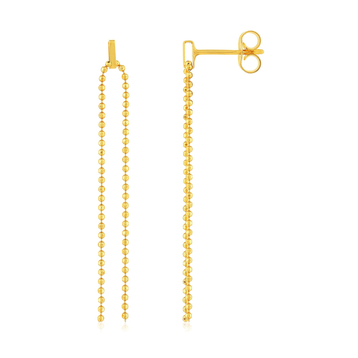 Boucles d'oreilles pendants or jaune 375 maille boule