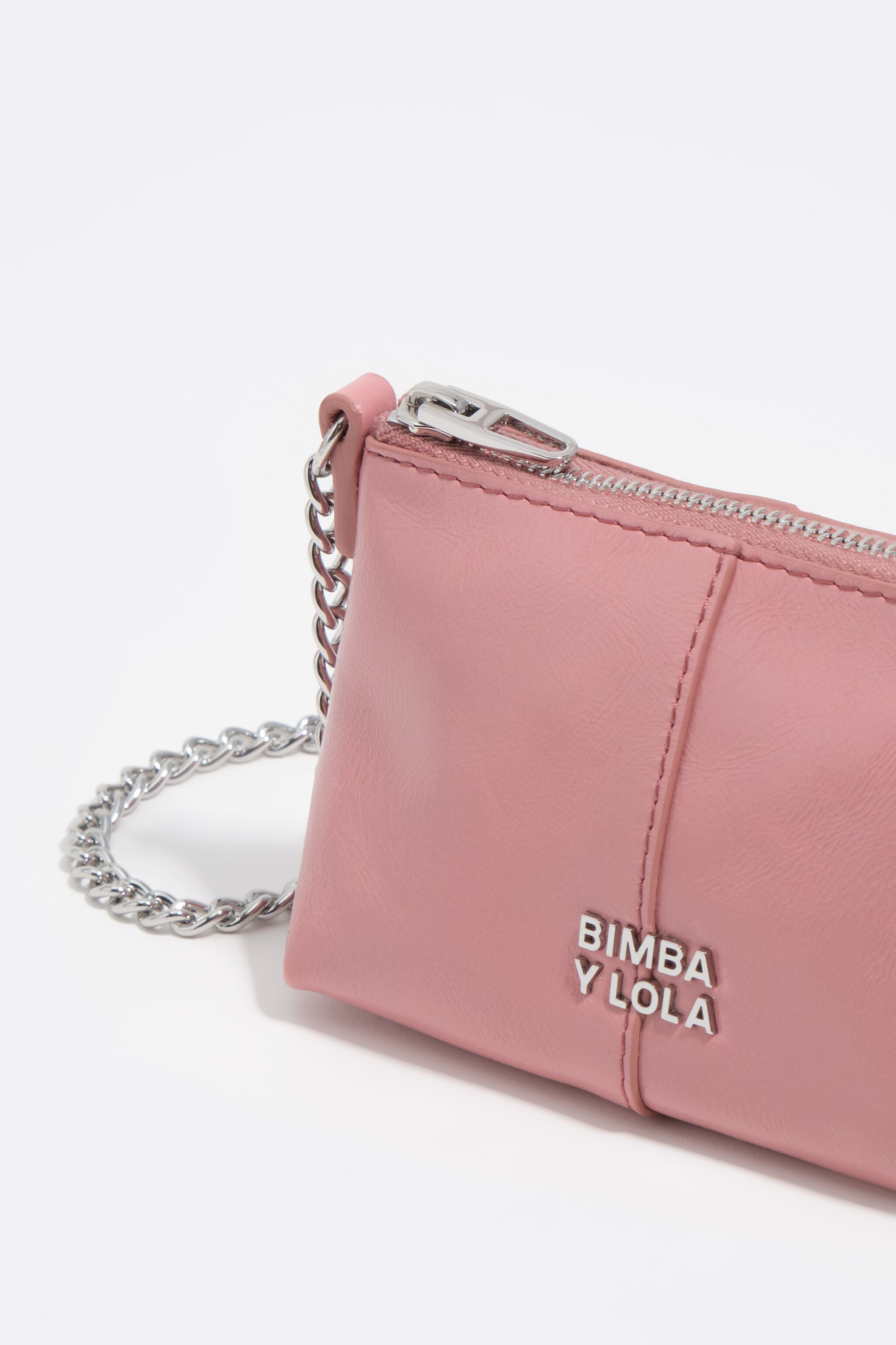 Bolsa transversal rosa em microcouro