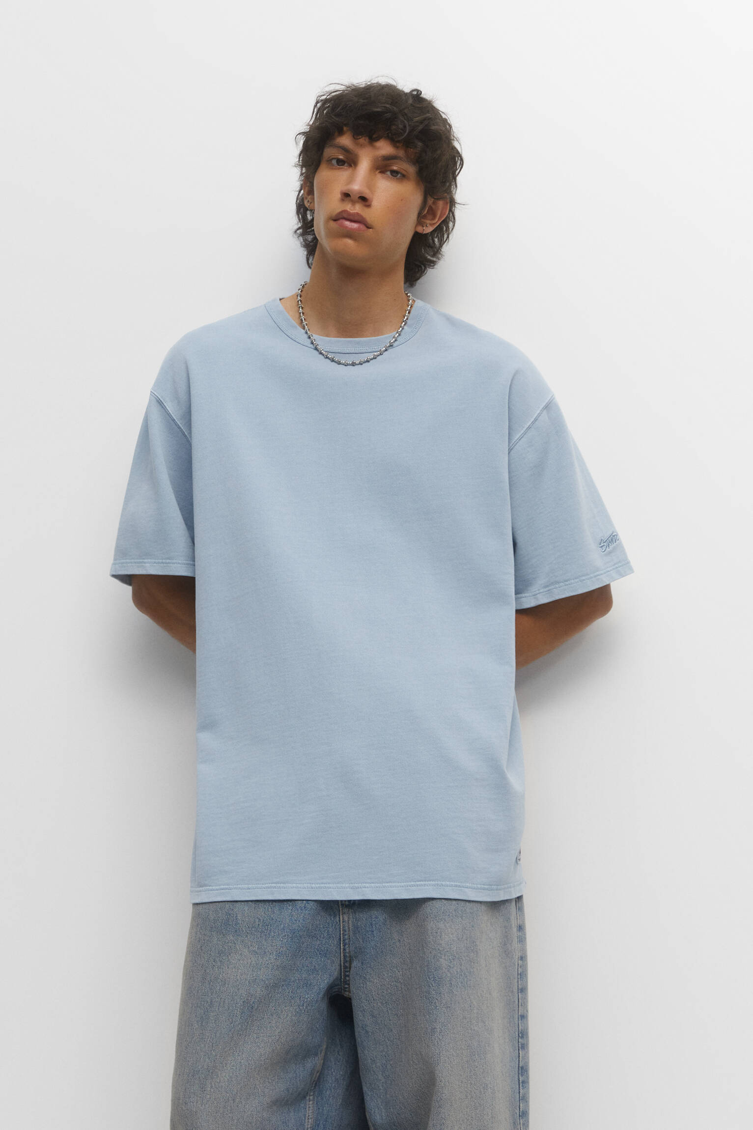CAMISETA DE MOLETOM - AZUL CLARO