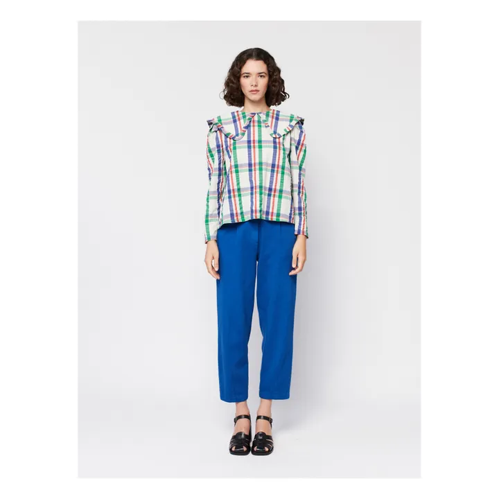Bobo Choses Blouse Grand Col Carreaux - Collection Femme  | Bleu