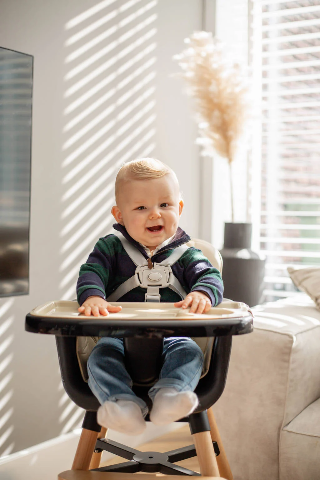 Wooden High Chair - Daily - Beige