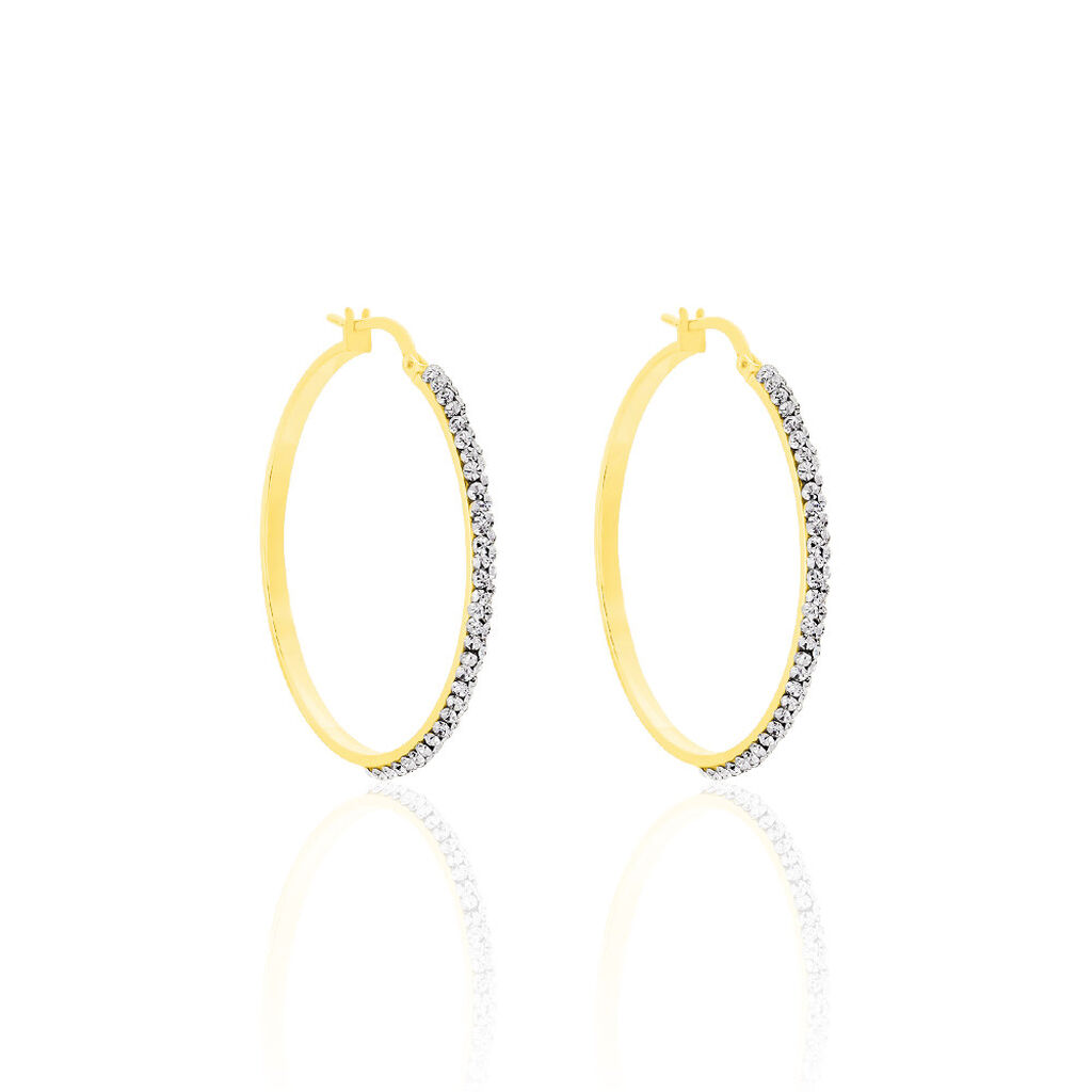 Créoles Sandrine Or Jaune Strass