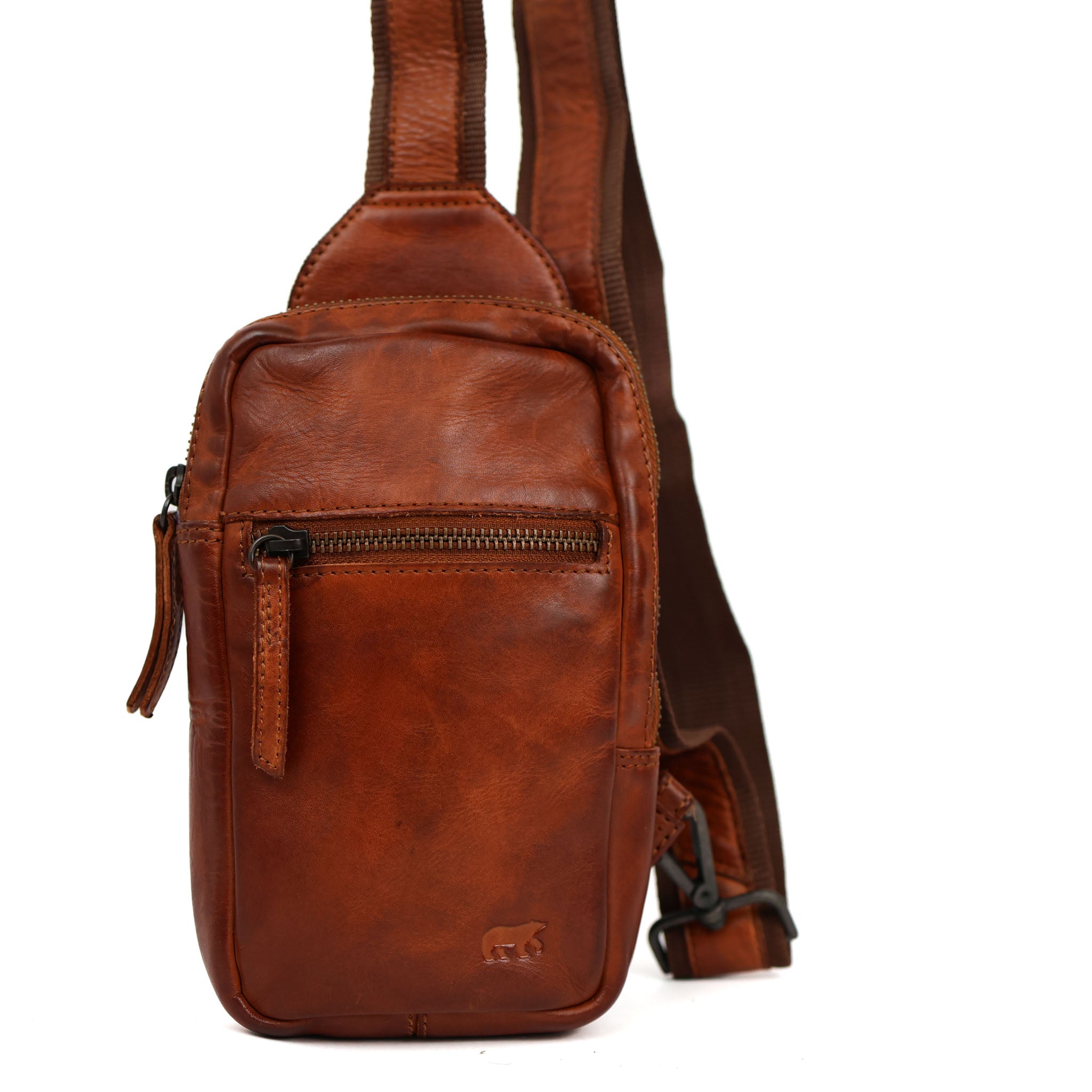 Klein crossbody tasje 'Nikki' cognac Cognac