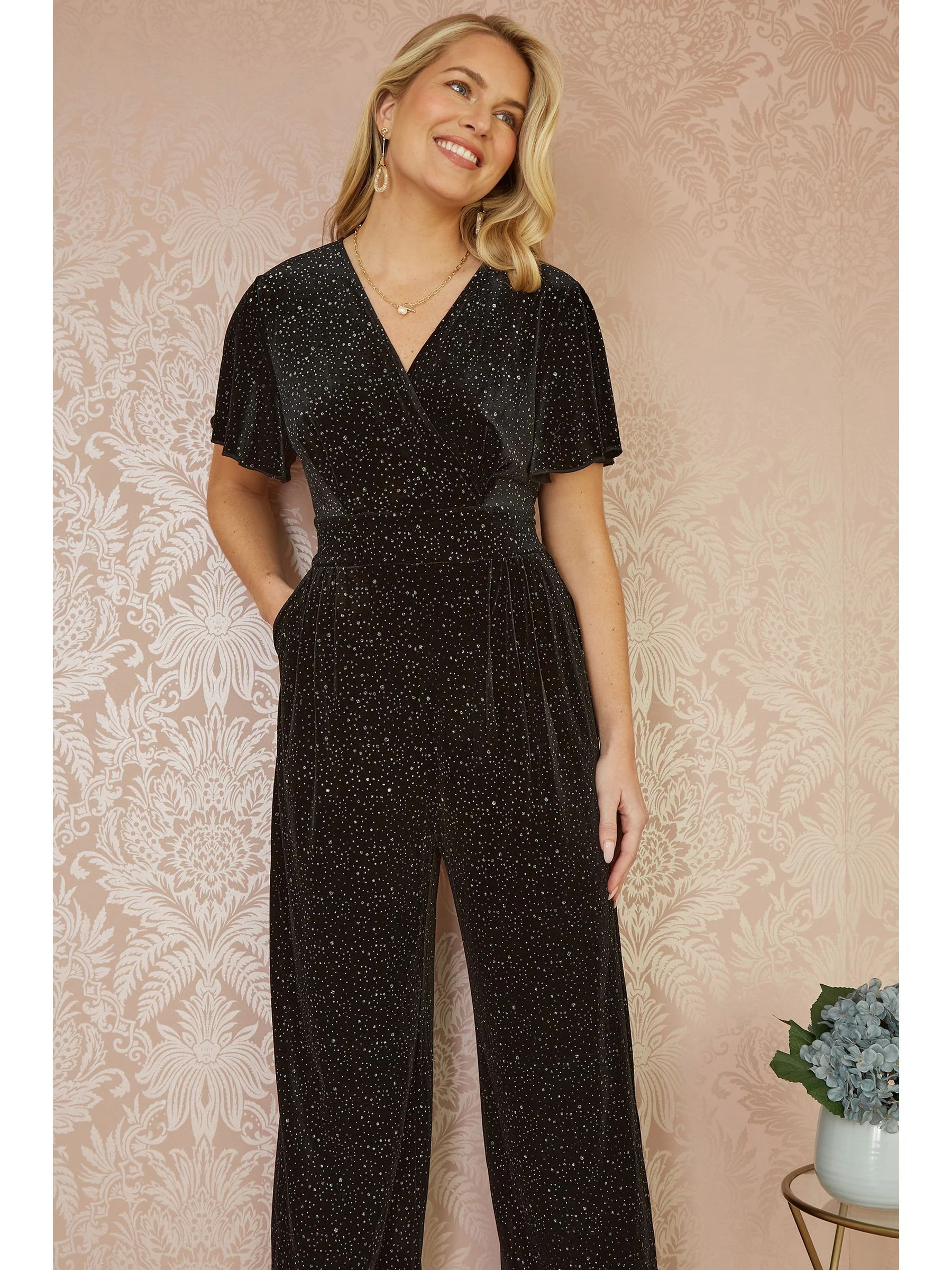 Yumi fluwelen jumpsuit met glitters