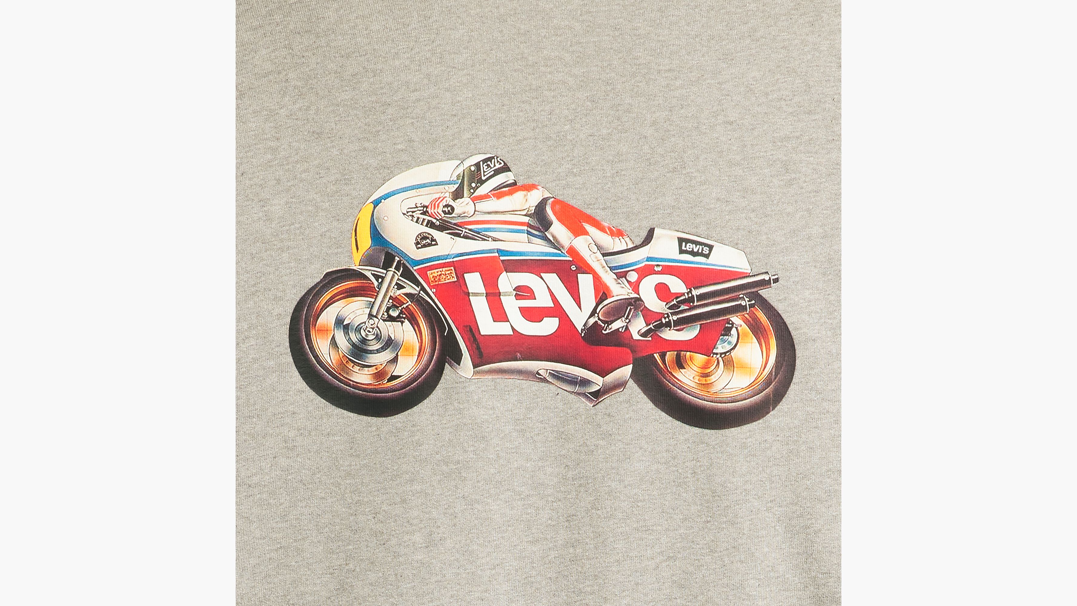 Sweat-shirt graphique à col rond et coupe décontractée - Batwing Motorbike Crew Midtone Heather Gray - Gris