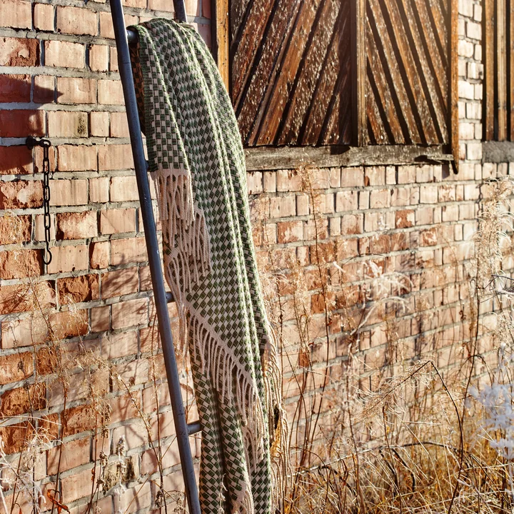 Røros Tweed - Isak Wolldecke, 150 x 210 cm, grün / beige
