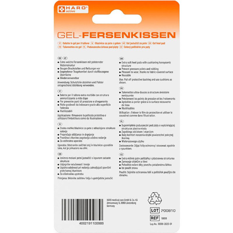 Talonnette en gel, gel TPE, 1 paire