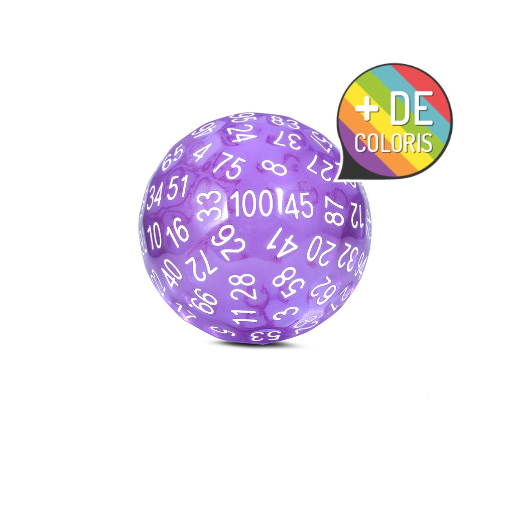 Dé 100 Faces Translucent