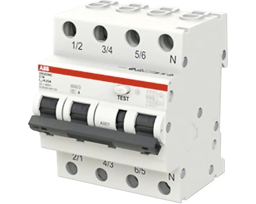 ABB aardlekschakelaar DS203NC C16 A30 C 4-polige 16 A aardlekschakelaar