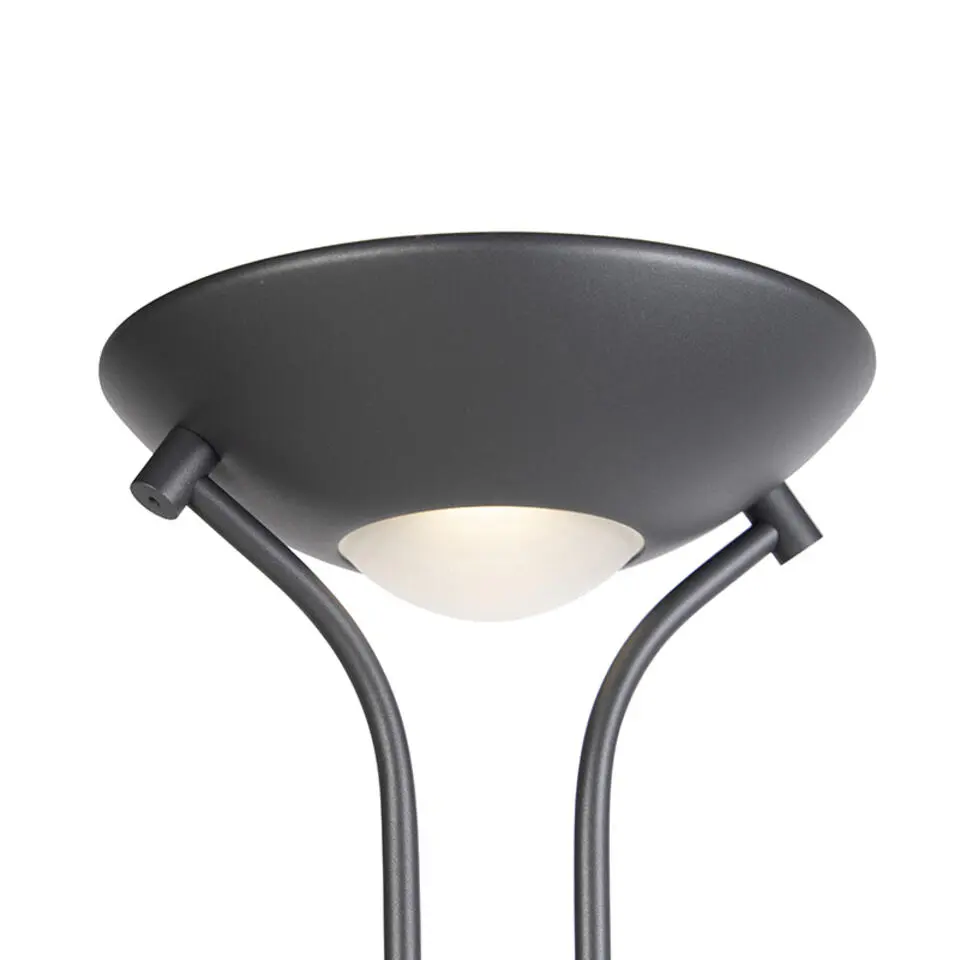 Qazqa vloerlampen diva zwart geïntegreerde led