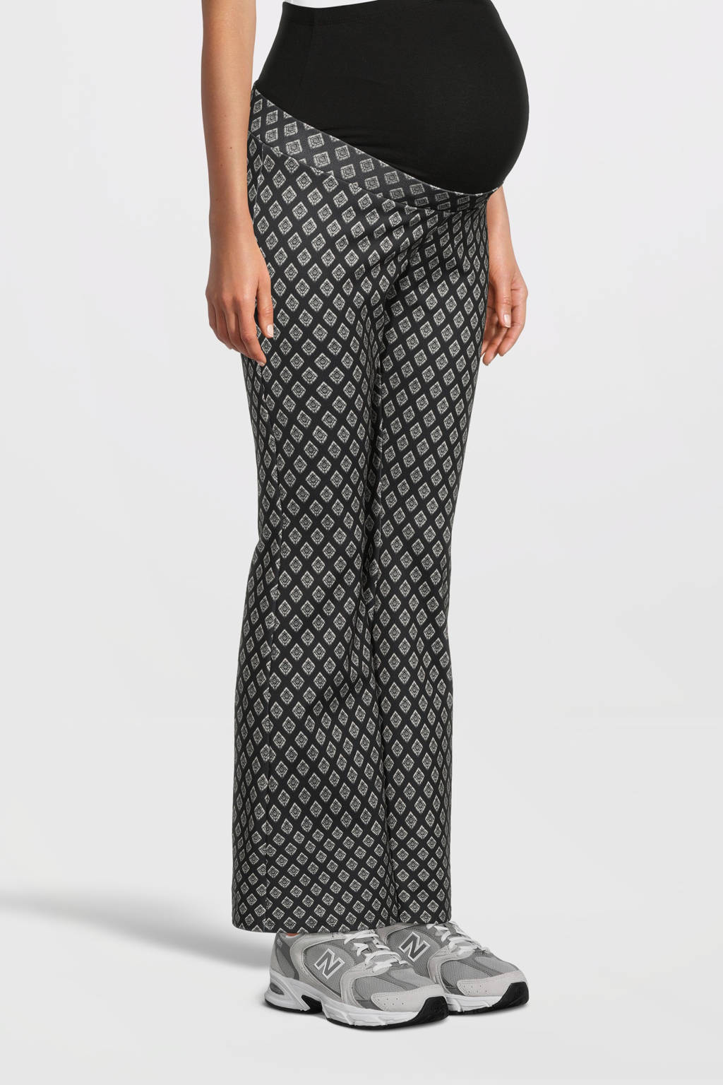 ONLY MATERNITY flared fit zwangerschapsbroek OLMESRA zwart/grijs