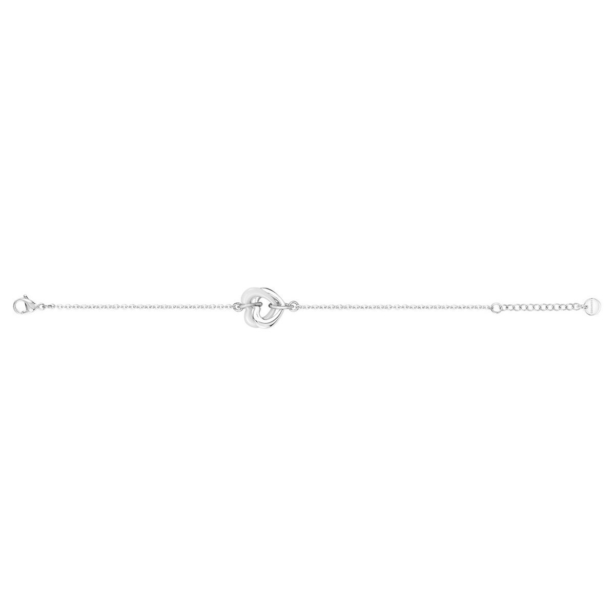 Bracelet souple mono-motif en Acier 316L et céramique - blanc brillant