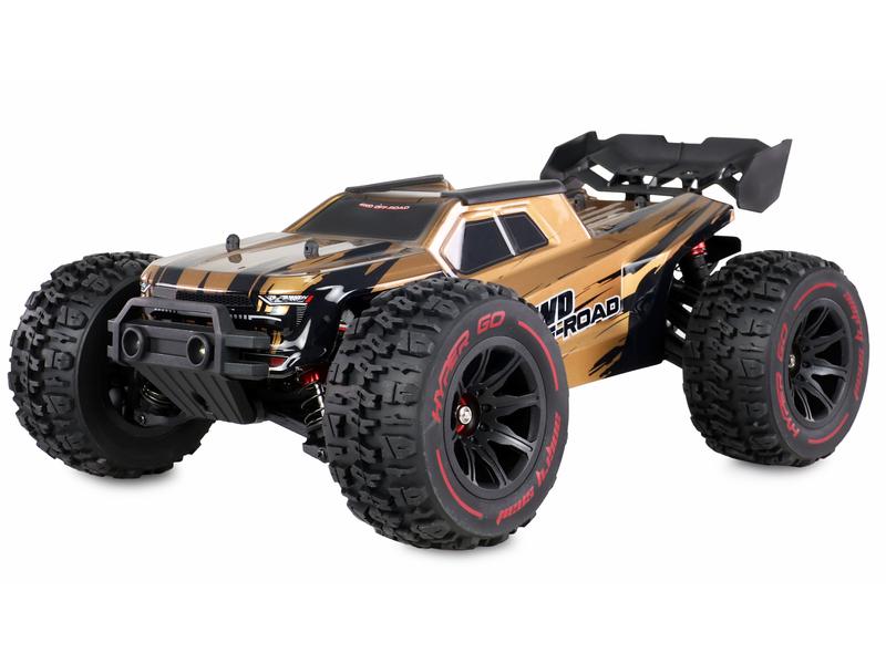 Amewi Truggy Hyper Go 4WD Brushless Schwarz, RTR, 1:14 Brushless Truggy mit zwei Karosserien und umfangreichem Zubehör-Set