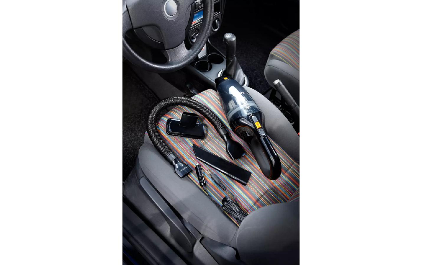 Akku-Handsauger MiniVac FC6149/02 Schwarz<br>Handstaubsauger mit Ladestation, Bürstenaufsatz und Fugendüse