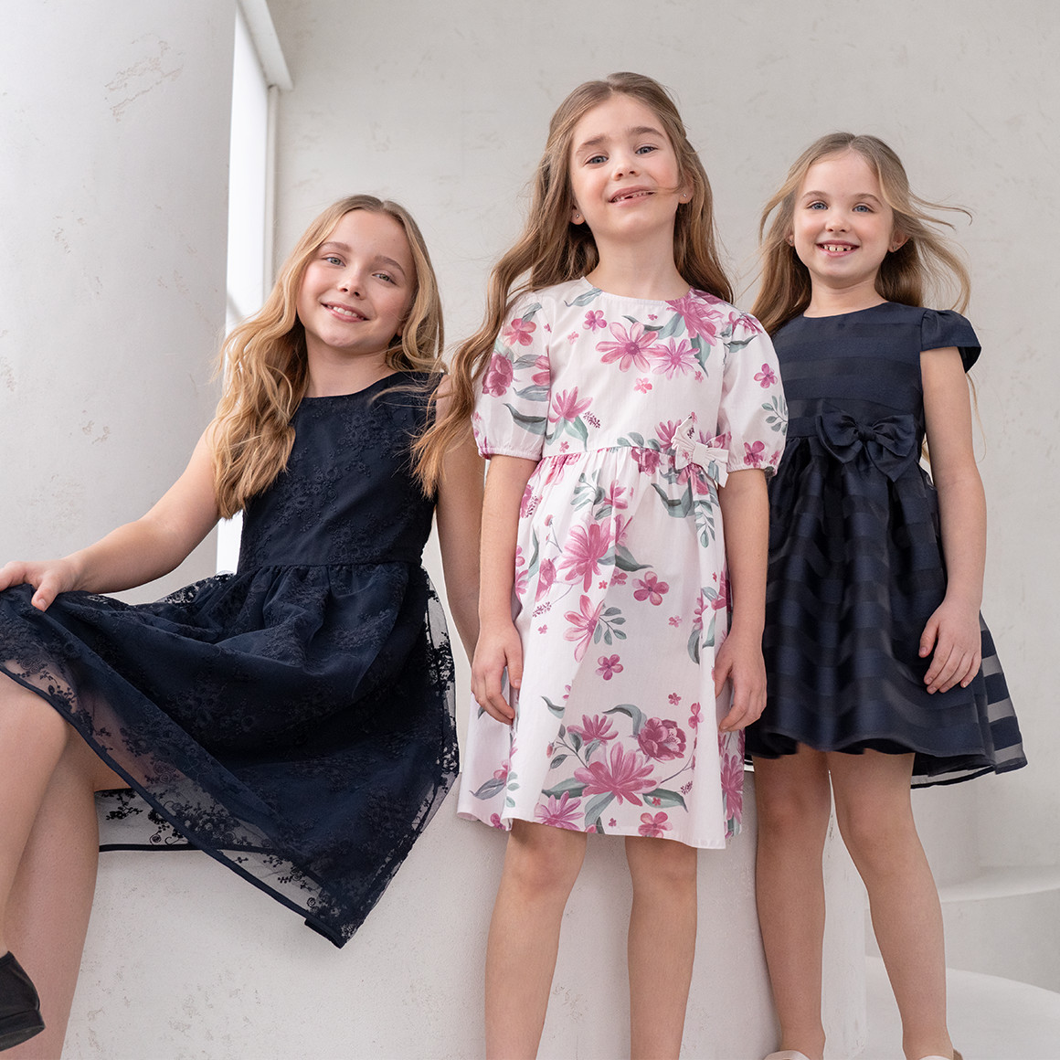 Topolino Festliches Mädchen Kleid mit Blumen-Print rosa