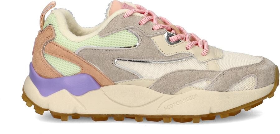 Scotch & Soda Mount W chunky suède sneakers lichtgrijs multi