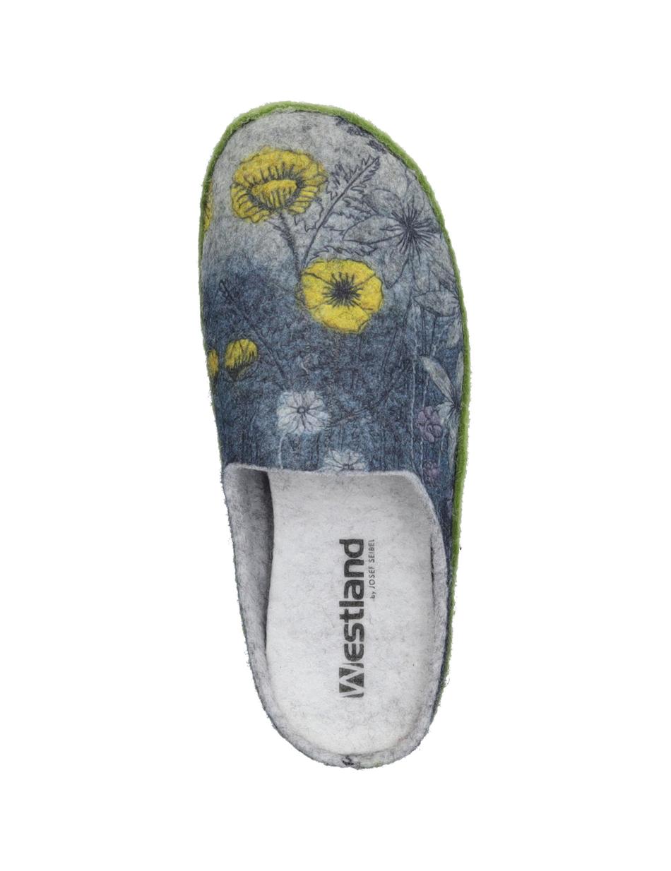 Hausschuh Marguerite 01, blau-multi