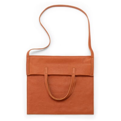 Totebag Leder, cognac