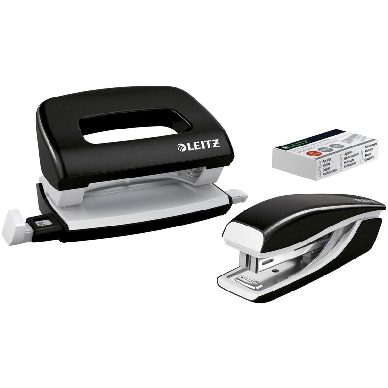 Leitz Mini-Locher- und Heftgerät-Set 5561 NeXXt, schwarz