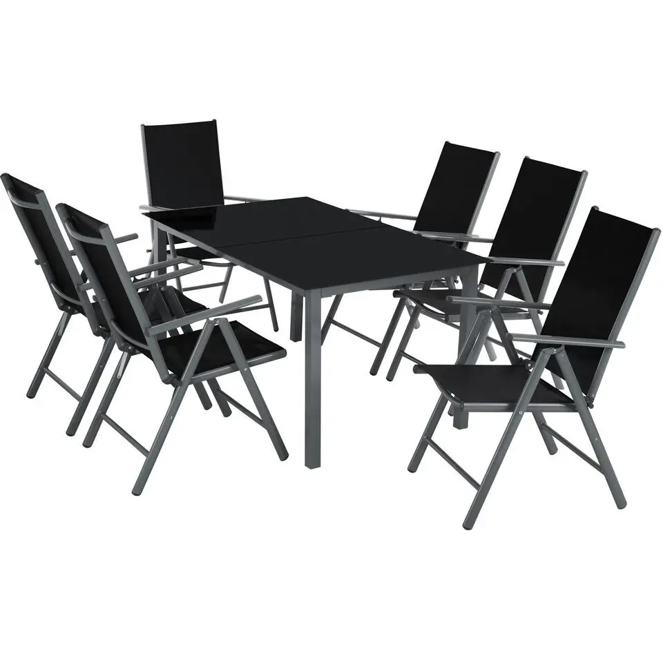 tectake Aluminium tuinset 6 1 - Antraciet