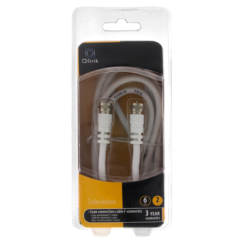 Q-Link coax kabel RG59 met F-connector 2 meter wit