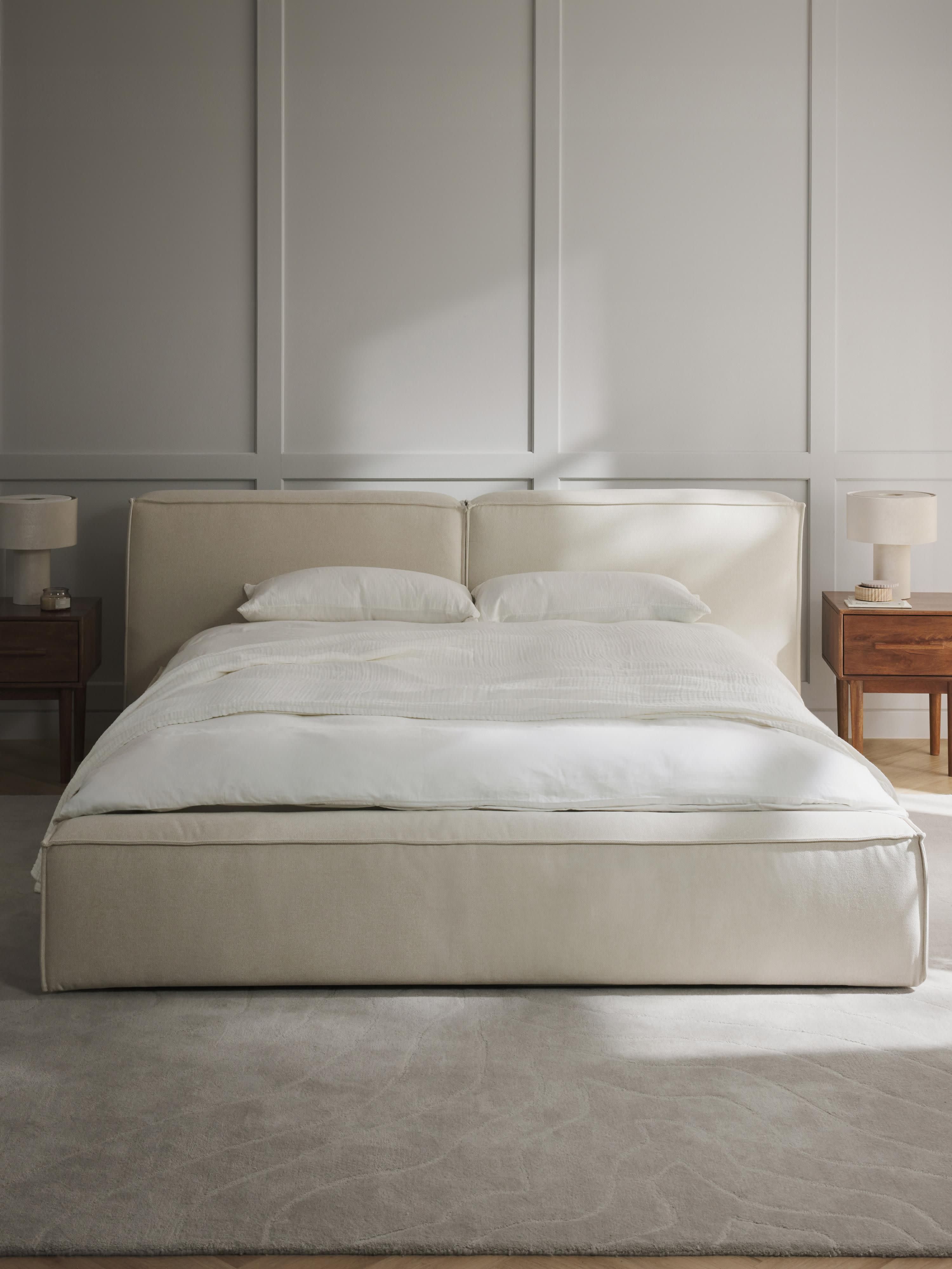 Gestoffeerd bed Lennon met opbergruimte
