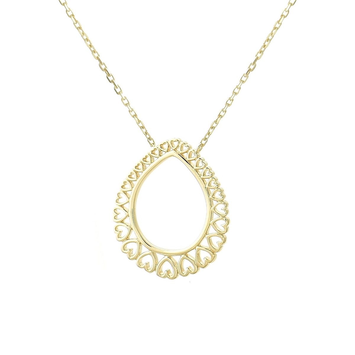 Collier goutte de coeurs Plaqué OR 750 3 microns