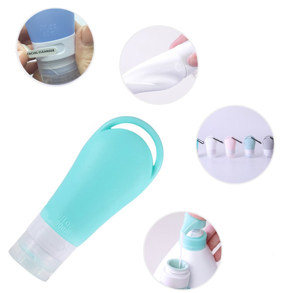 (22-tlg. Set) Befüllbare Kosmetik Behälter Reise Shampoo Flasche Flüssigkeiten Organizer - Bunt / Transparent