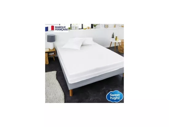 SWEET NIGHT Housse complete pour matelas Anti-acariens Anti punaise de lit - 180 x 200 cm - Blanc