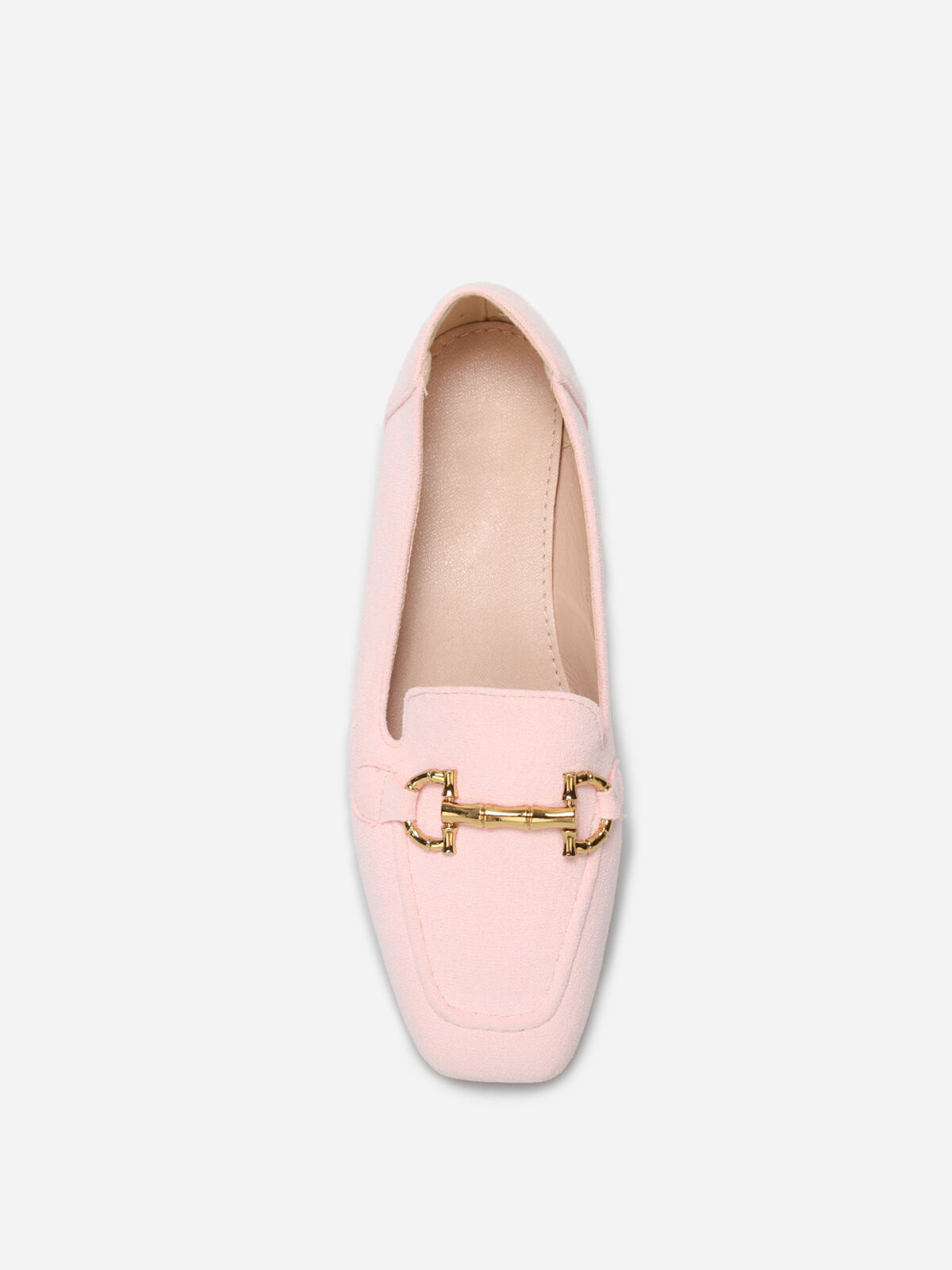 Mocassins en suédine à bride- Rose