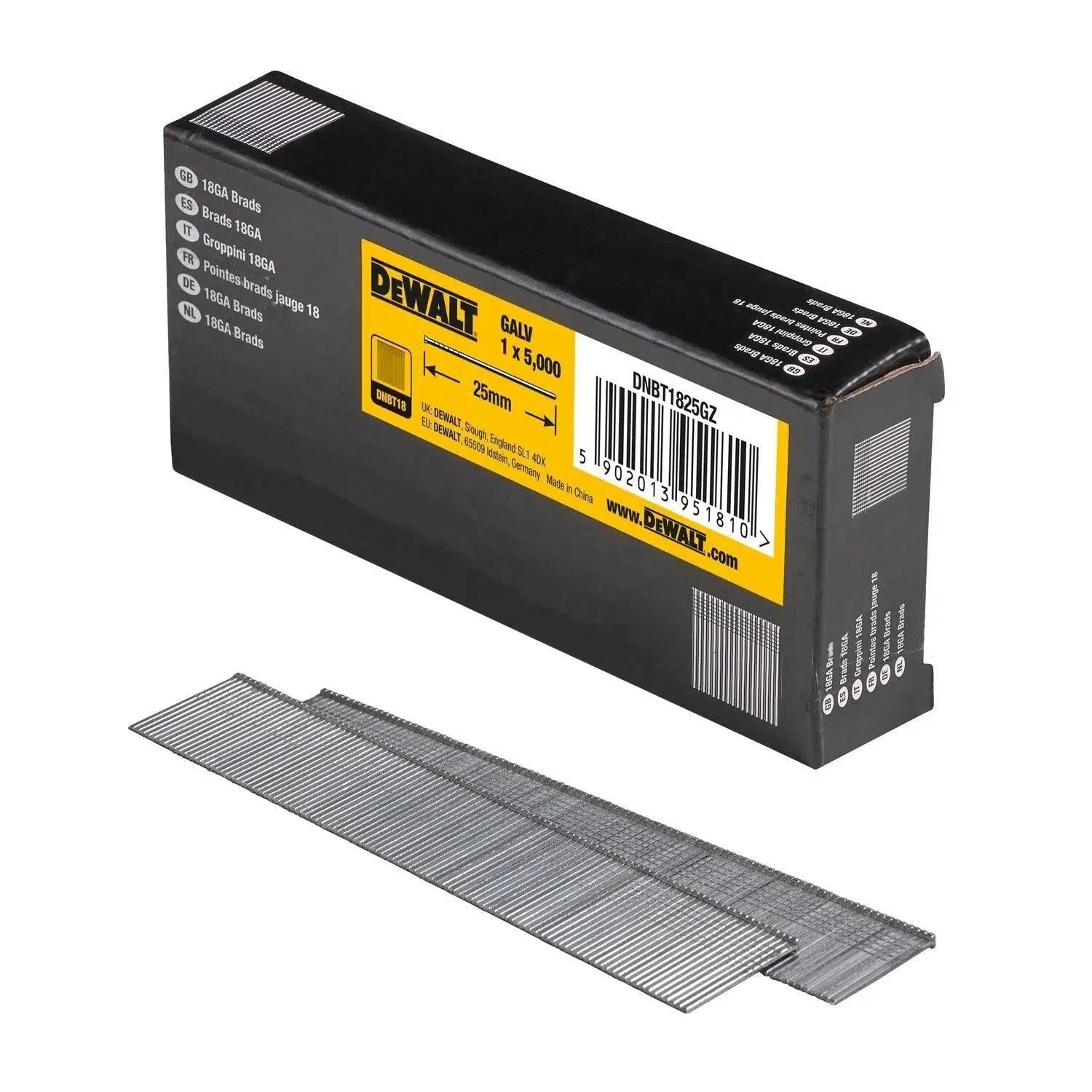DeWALT DNBT1825GZ 1.25x25mm VE=5000 18 Gauge GAL Spijkers