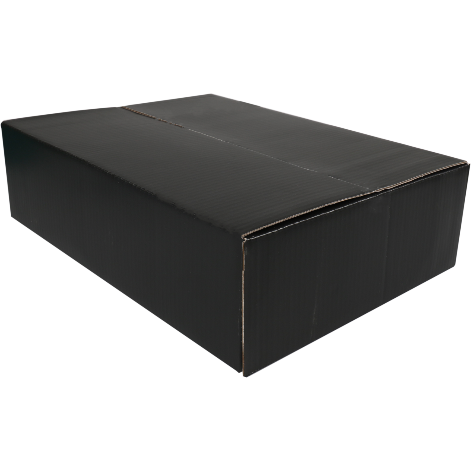 Postpakketdoos, golfkarton, 400x297x110mm, met autolock bodem, zwart