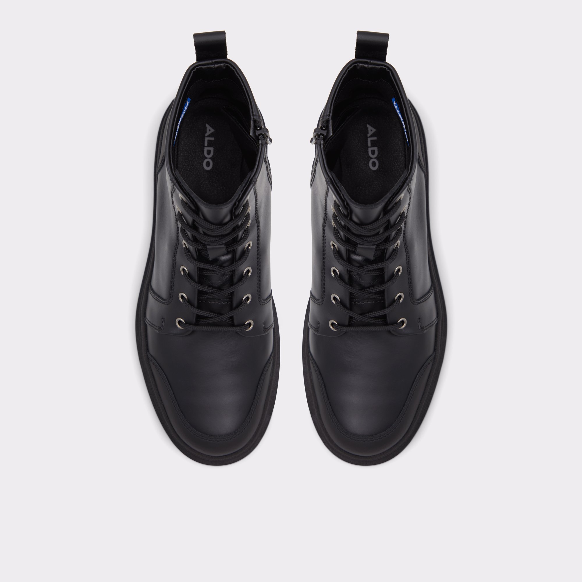 Hairath Black Leather Smooth Men Lace-up boots