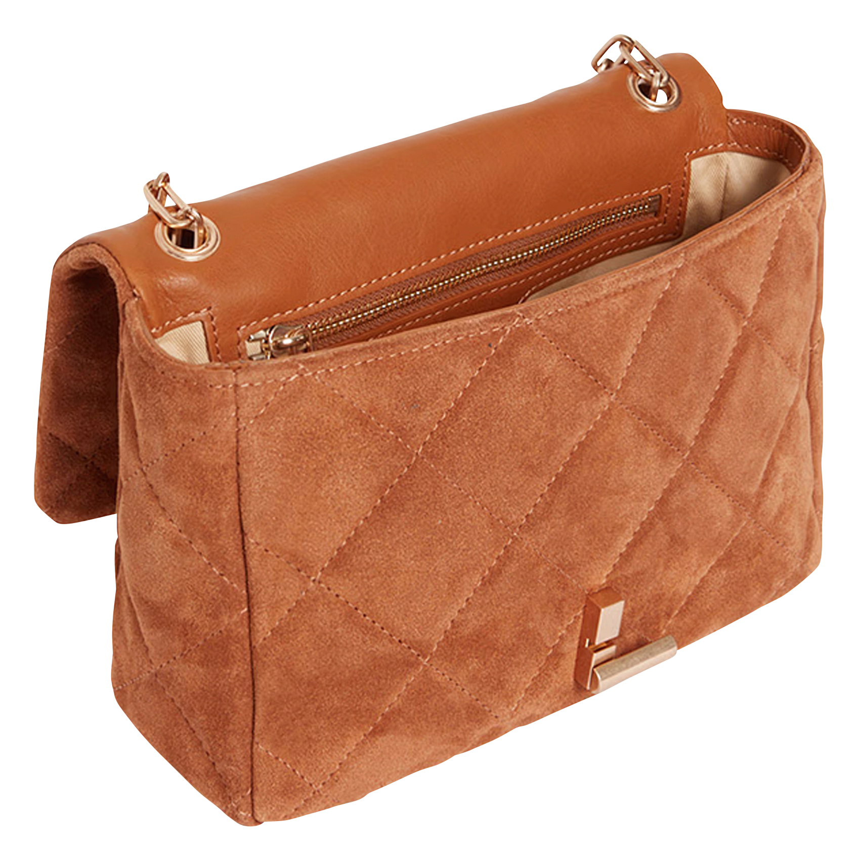 MOON MM - Sac bandoulière en suède | Marron