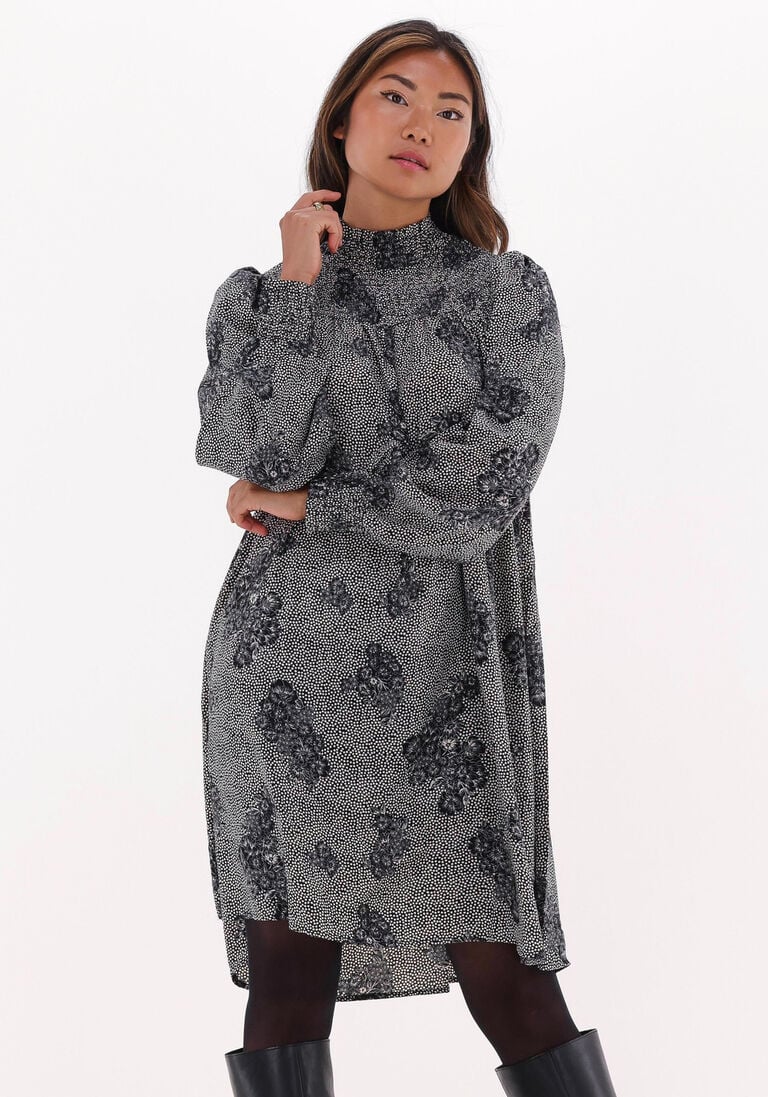 OBJECT zwarte object mini jurk evelyn l/s short dress