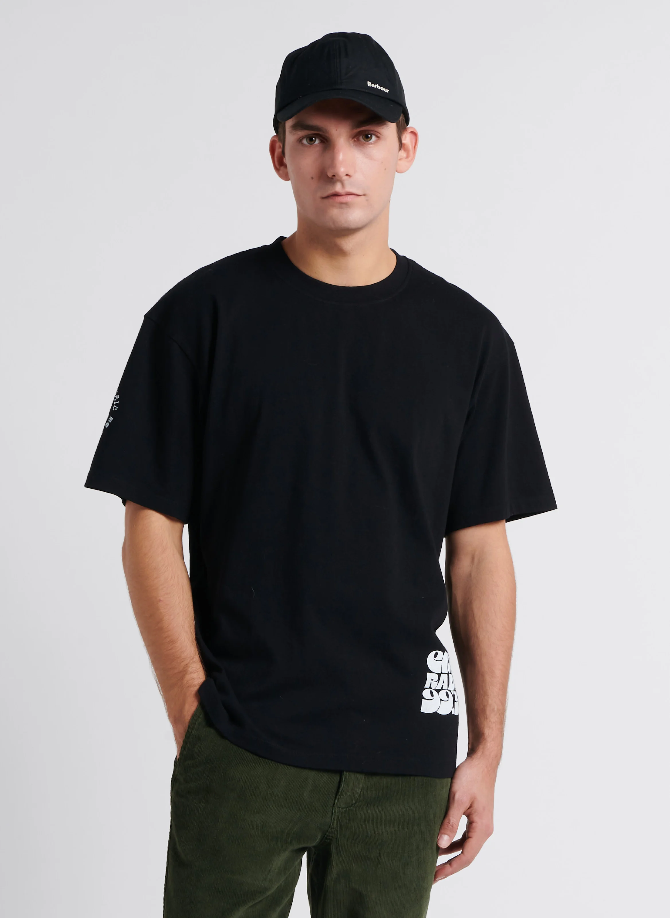 Tee-shirt oversize sérigraphié en coton| Noir